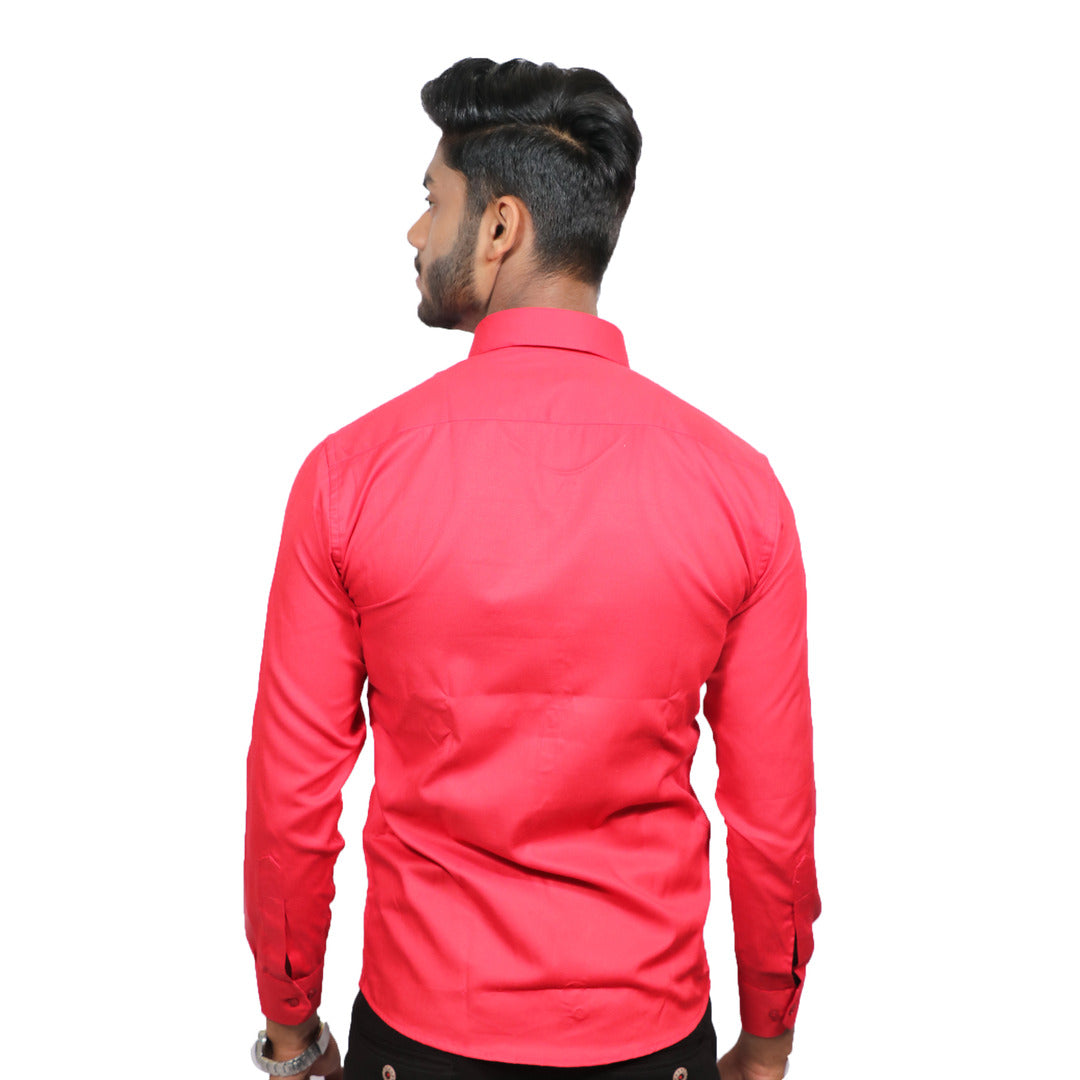 Premium Fit Red Plain Shirt