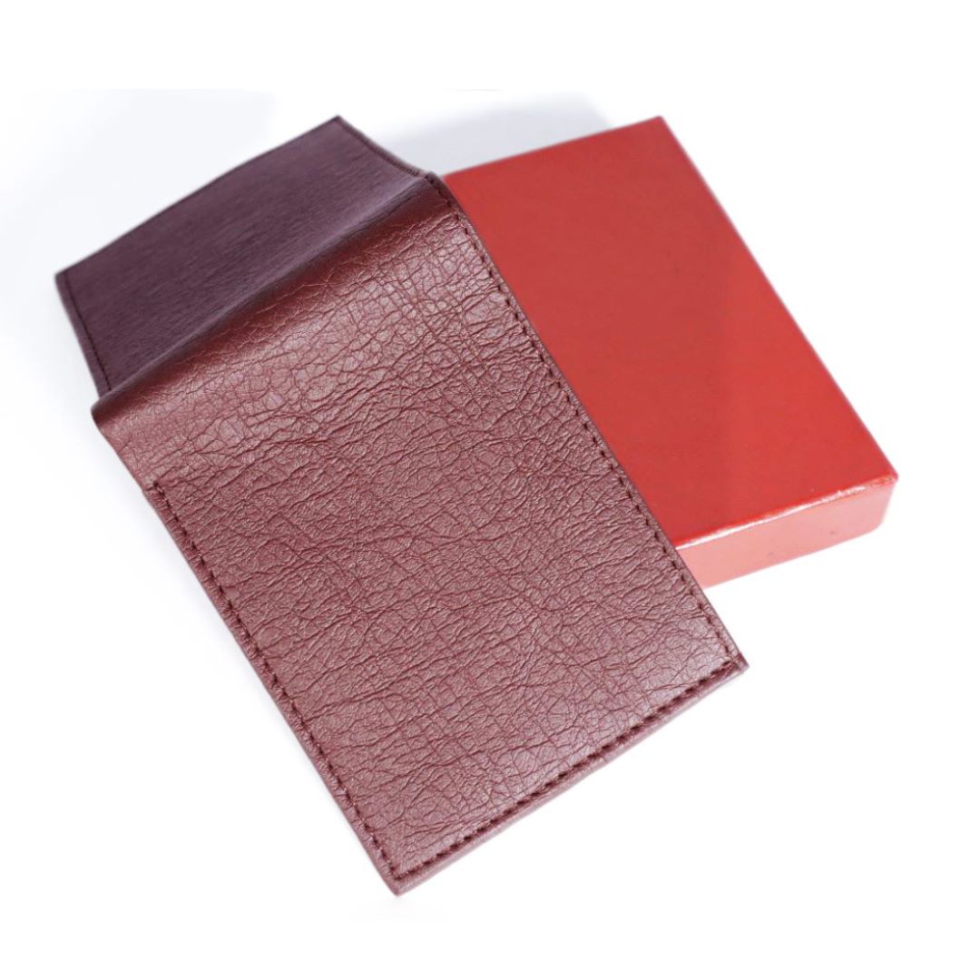 Genuine leather wallet wrinkled cherry
