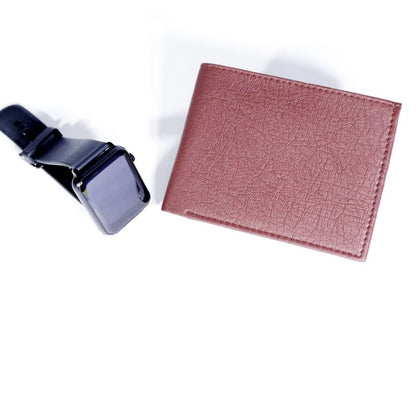 Genuine leather wallet wrinkled cherry