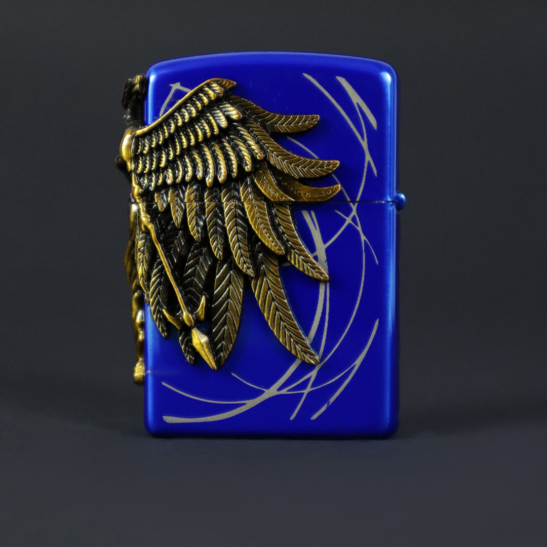 Fast Cigarette Windproof Pocket Lighter Blue Angel Design