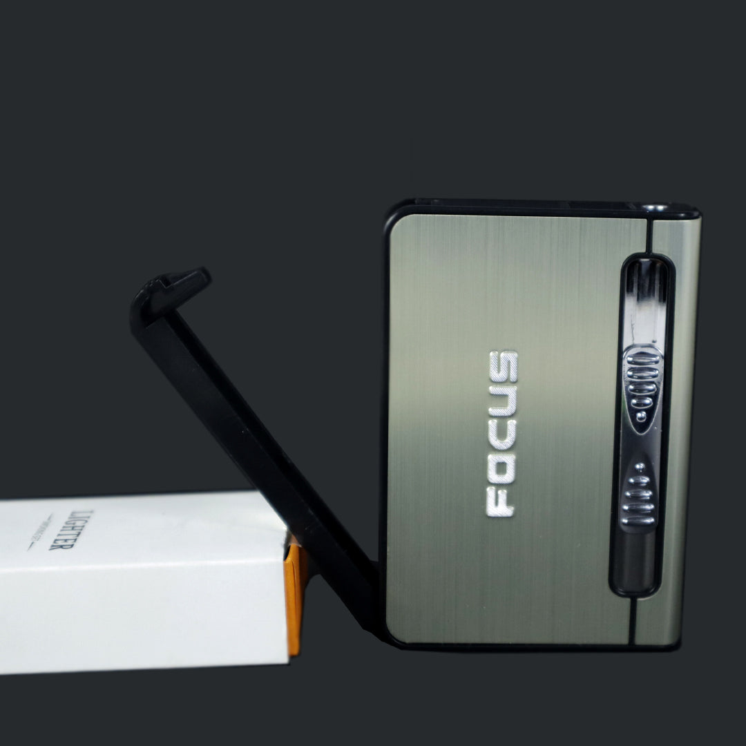 Focus Cigarette Lighter Case 2 in 1 Cigarette Lighter Box Flame Less Windproof