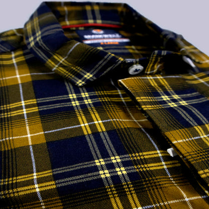 Men's Classic Yellow Check Shirt Everyday Use