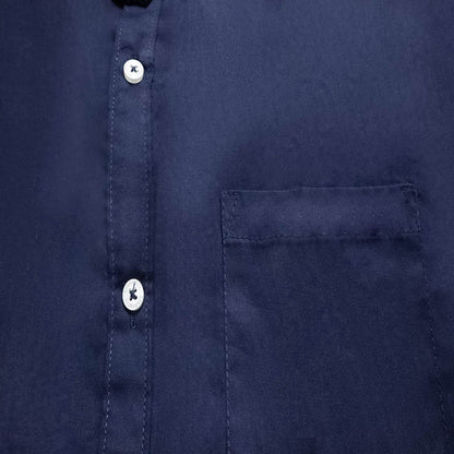Men's Classic Blue Plain Shirt Everyday Use