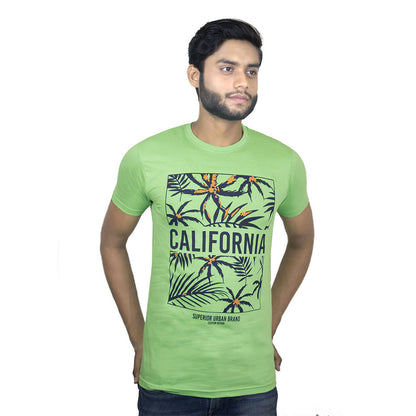 California half sleeve casual Green T-shirt