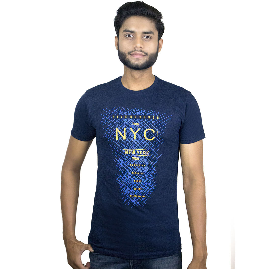 NYC Premium half Sleeve Blue T-Shirt