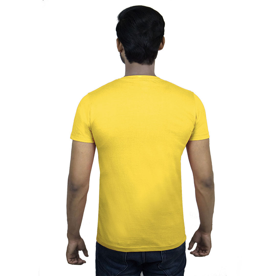 Men's Regular Fit Yellow Colour T-Shirt