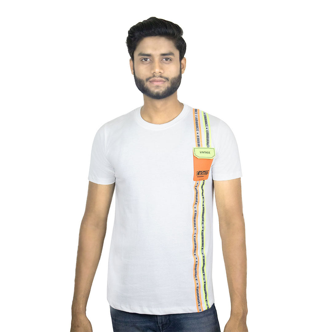 White solid and stripped t shirt for men's
