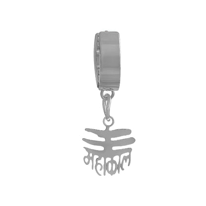 Stainless Steel Dangle Mahakal/Mahakal Non-Pierced Clip On Drop Hoop Hinged Earr