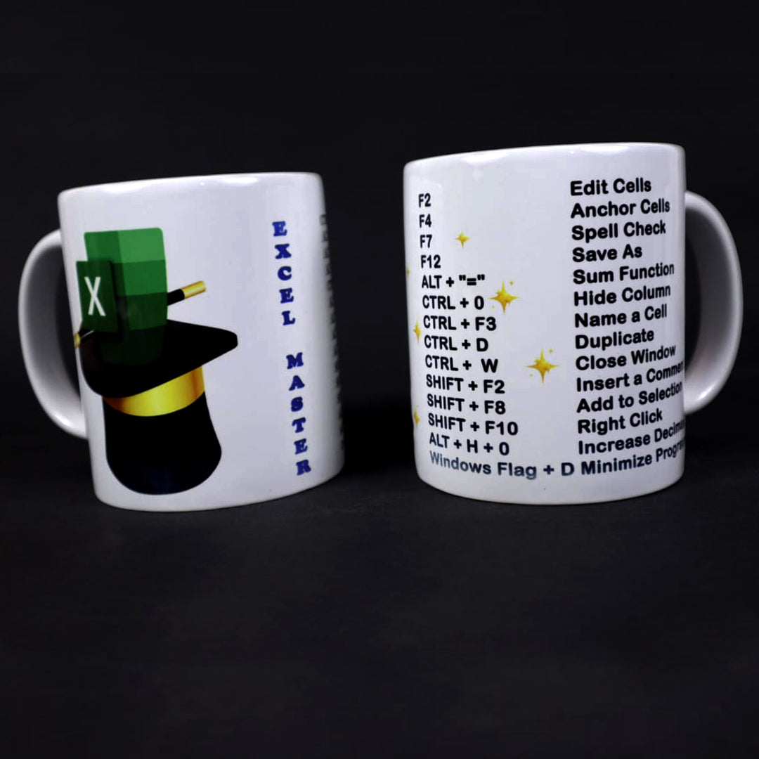 WF Ceramic Drinking Tea Coffee Cup, The Office Merchandise Excel short Cut Printed Coffee Mugs