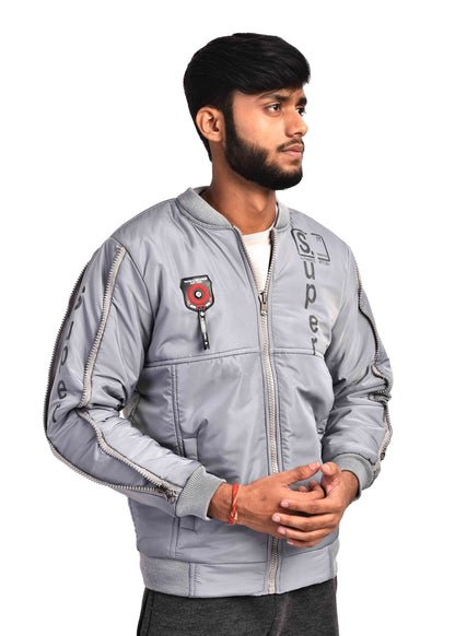 Men's Grey formal adjustable sleeves jacket