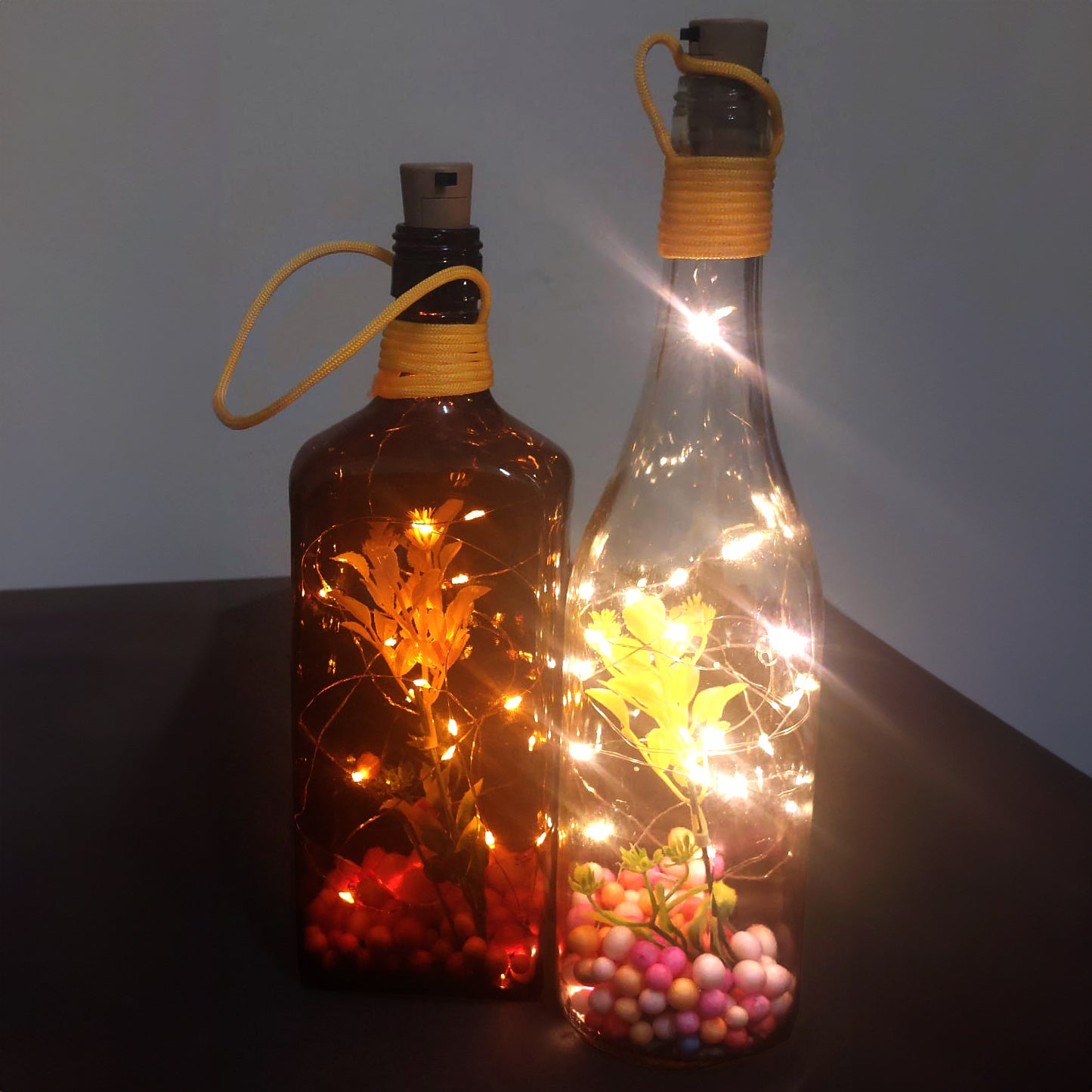 2 Wine Bottle LED Fairy 1.6 Meter Lights with Artificial Cork for Diwali Christmas, Rakhi, Parties, Indoor, Outdoor,Festival Decoration Usage