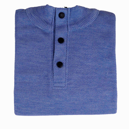 High/Turtle Neck Woolen Designer Sweater Blue