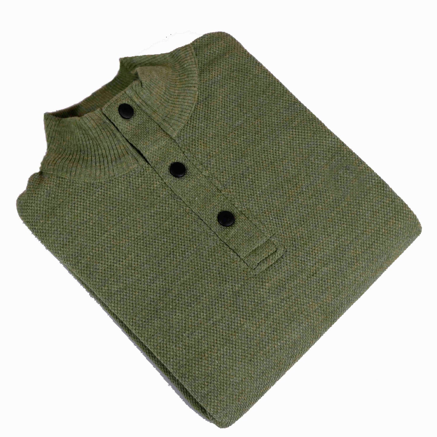 High/Turtle Neck Woolen Designer Sweater Green