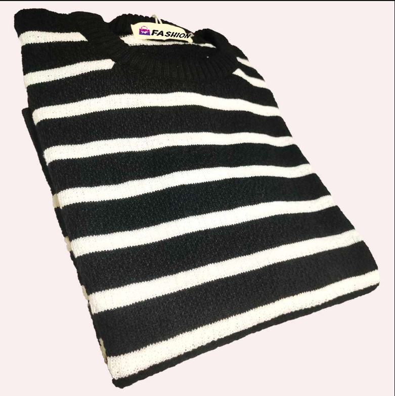 Premium Woolen loose designer sweater Black
