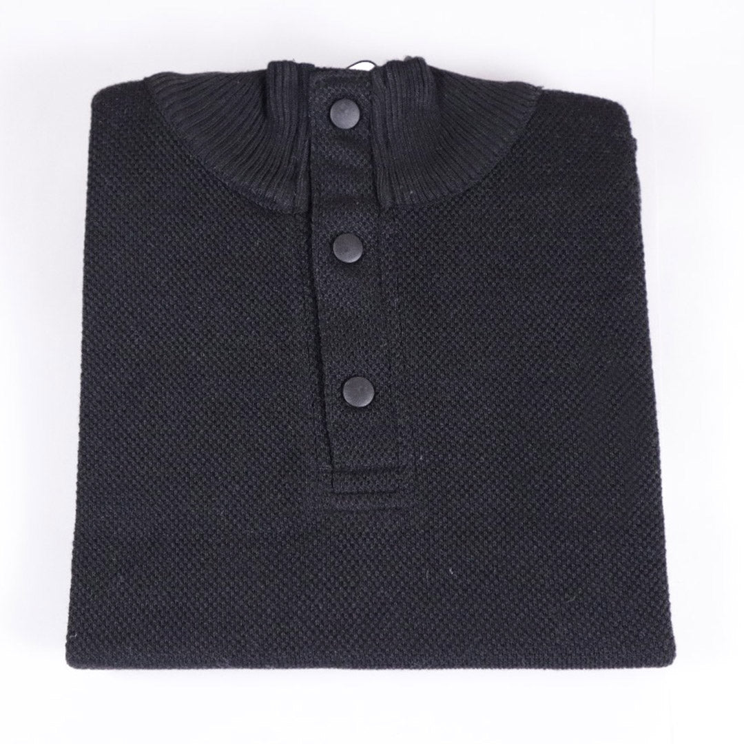 High/Turtle Neck Woolen Designer Sweater Black