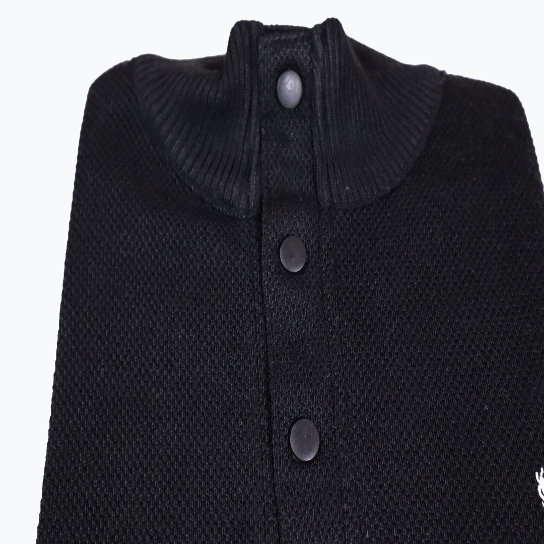 High/Turtle Neck Woolen Designer Sweater Black