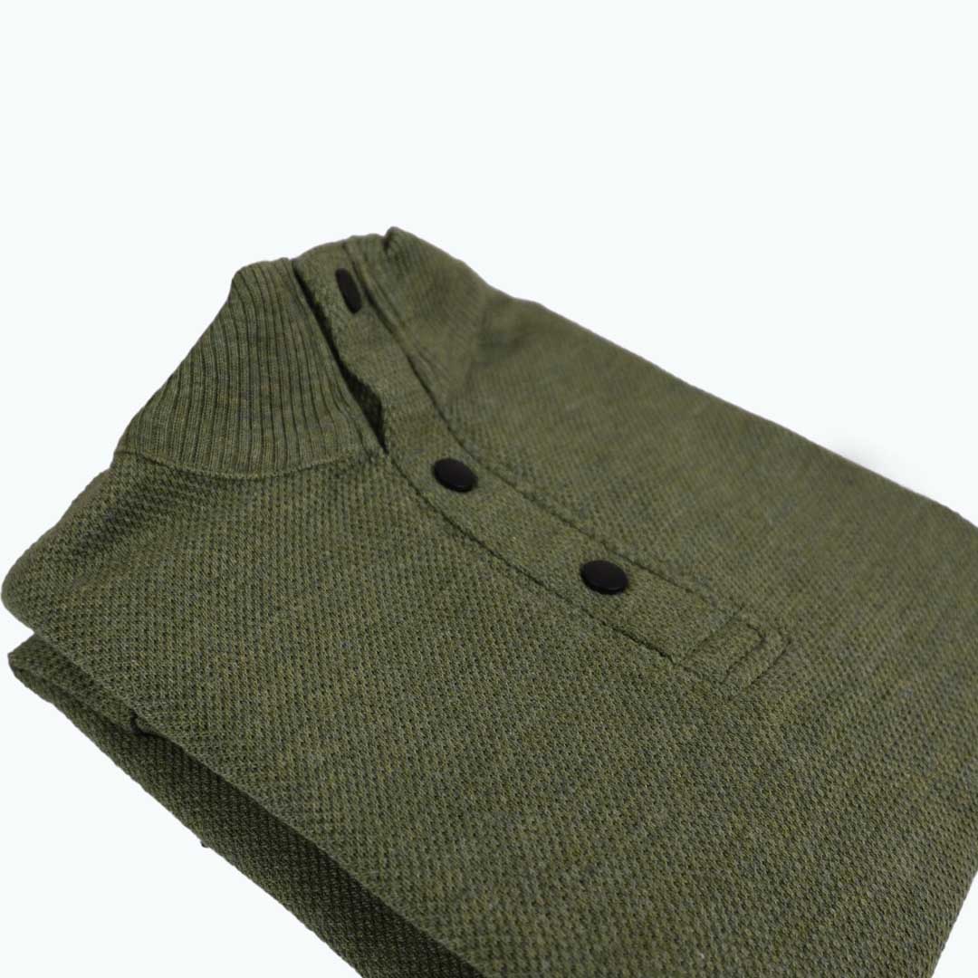 High/Turtle Neck Woolen Designer Sweater Green