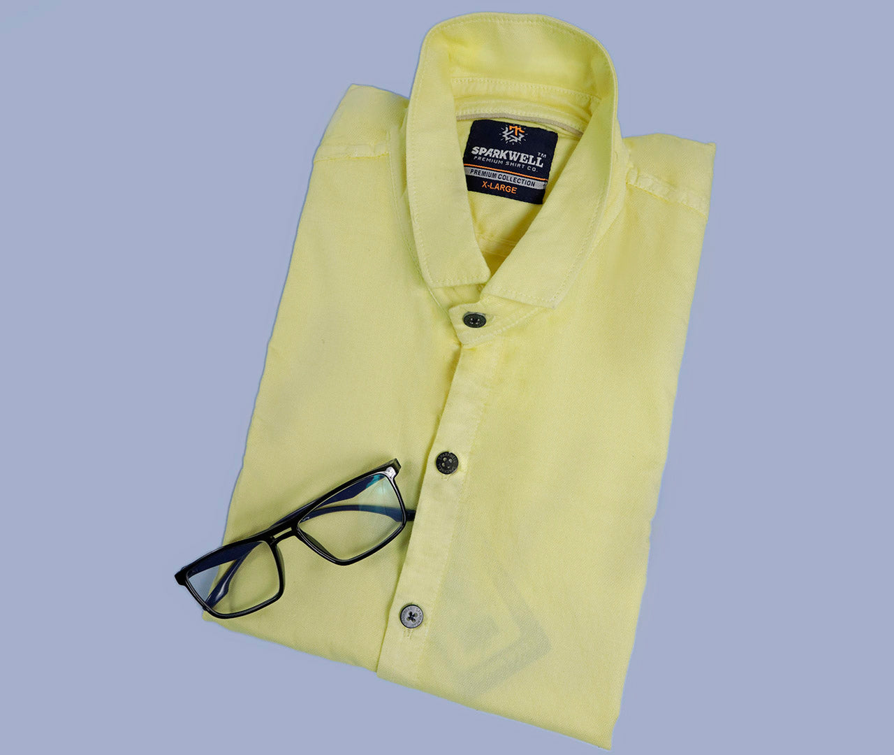Men's Premium formal yellow shirt with free wrist watch