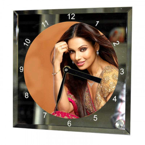 Sublimation Blank Clock Glass Photo Frame 7.8" x 7.8" Picture Framed Wall Decor